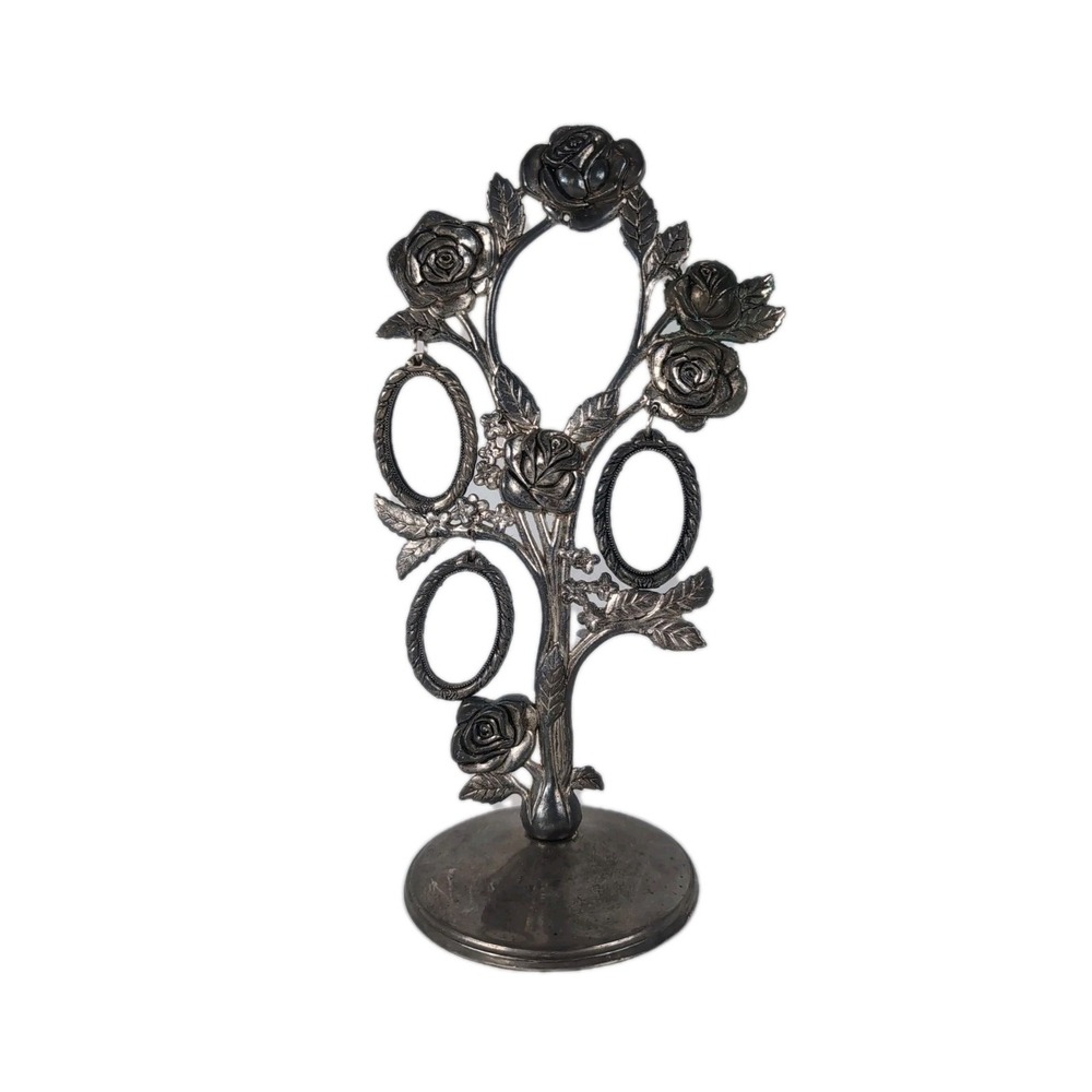 Godinger Silver Art Co. Plated Hanging Picture Frame Tree Roses Flowers Vintage